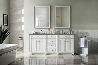 72 Inch Bristol Freestanding Vanity in Bright White / Charcoal Soapstone Top