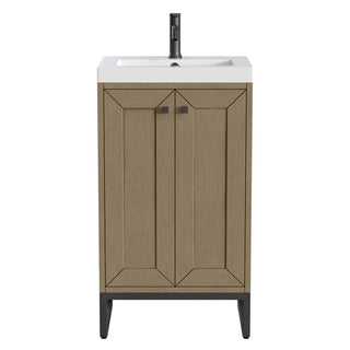 19.75 Inch Chianti Freestanding Vanity in Walnut Whisper / White Glossy Top