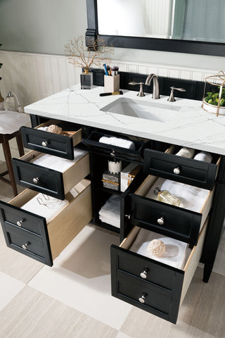 48 Inch Brittany Freestanding Vanity in Black Onyx / Ethereal Noctis Top