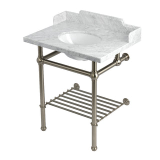 Pemberton 30 Inch Console Sink in Carrara Marble