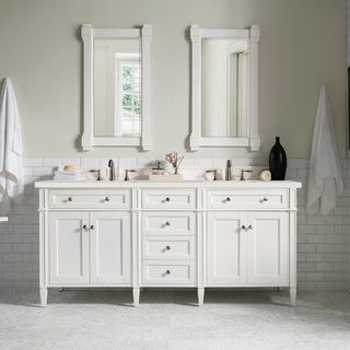 72 Inch Brittany Freestanding Vanity in Bright White / Lime Delight Top