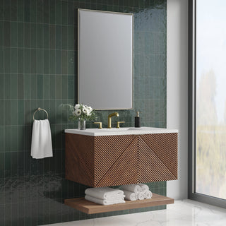 36 Inch Marcello Floating Vanity in Chestnut / Lime Delight Top