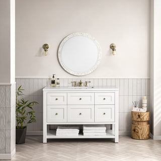 48 Inch Breckenridge Freestanding Vanity in Bright White / White Zeus Top