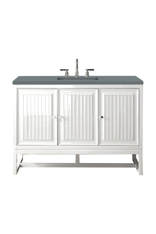 48 Inch Athens Dual Mount Vanity in Glossy White / Cala Blue Top