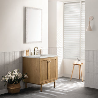 30 Inch Laurent Dual Mount Vanity in Light Natural Oak / Lime Delight Top