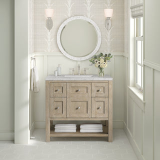 36 Inch Breckenridge Freestanding Vanity in Whitewashed Oak / Eternal Jasmine Pearl Top