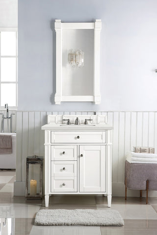 30 Inch Brittany Freestanding Vanity in Bright White / Lime Delight Top