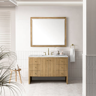 48 Inch Hudson Freestanding Vanity in Light Natural Oak / Eternal Jasmine Pearl Top