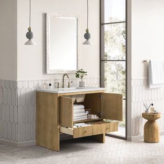 36 Inch Hudson Freestanding Vanity in Light Natural Oak / Lime Delight Top