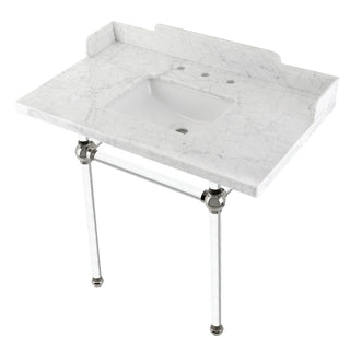 Pemberton 36 Inch Console Sink in Carrara Marble
