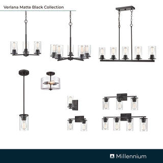 Verlana 3-Light Chandelier Ceiling Light Matte Black
