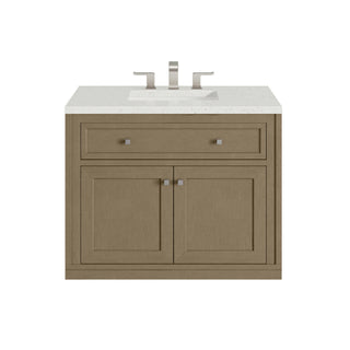 36 Inch Chicago Freestanding Vanity in Walnut Whisper / Lime Delight Top