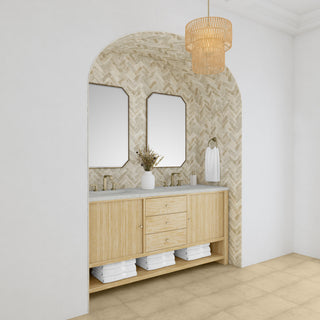 72 Inch Marigot Freestanding Vanity in Sunwashed Oak / Lime Delight Top