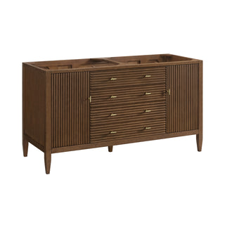 60 Inch Myrrin Freestanding Vanity in Mid-Century Walnut / Ethereal Noctis Top