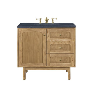 36 Inch Laurent Dual Mount Vanity in Light Natural Oak / Charcoal Soapstone Top