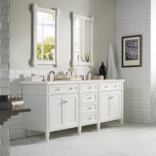72 Inch Brittany Freestanding Vanity in Bright White / Lime Delight Top
