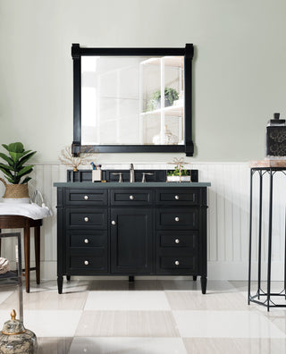 48 Inch Brittany Freestanding Vanity in Black Onyx / Cala Blue Top