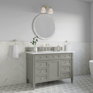 48 Inch Brittany Freestanding Vanity in Urban Gray / White Zeus Top