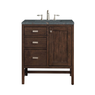 30 Inch Addison Freestanding Vanity in Mid-Century Acacia / Parisien Bleu Top