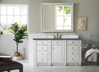 60 Inch Bristol Freestanding Vanity in Bright White / Charcoal Soapstone Top