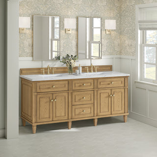 72 Inch Lorelai Freestanding Vanity in Light Natural Oak / Ethereal Noctis Top