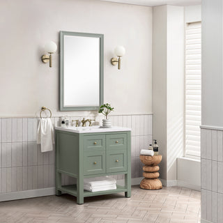 30 Inch Breckenridge Freestanding Vanity in Smokey Celadon / White Zeus Top