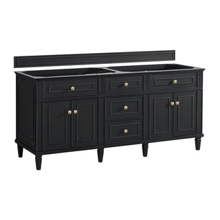 72 Inch Lorelai Freestanding Vanity in Black Onyx / Eternal Jasmine Pearl Top