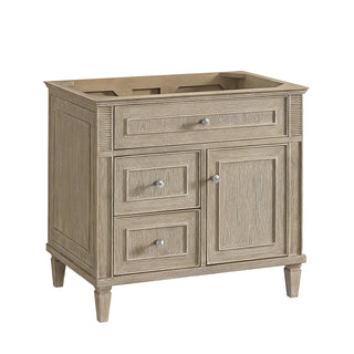 36 Inch Lorelai Freestanding Vanity in Whitewashed Oak / White Zeus Top