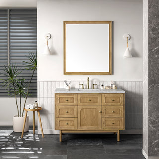 48 Inch Laurent Dual Mount Vanity in Light Natural Oak / Eternal Jasmine Pearl Top