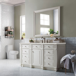 60 Inch Bristol Freestanding Vanity in Bright White / Lime Delight Top