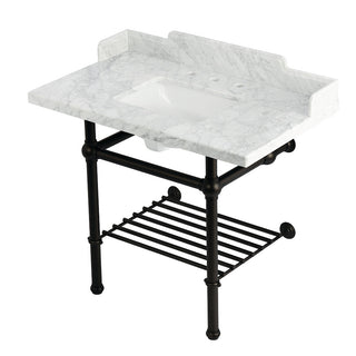 Pemberton 36 Inch Console Sink in Carrara Marble