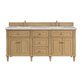 72 Inch Lorelai Freestanding Vanity in Light Natural Oak / Victorian Silver Top