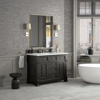 48 Inch Brookfield Freestanding Vanity in Black Onyx / Ethereal Noctis Top