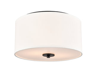 Guyten 13" Wide 2-Light Flushmount - Matte Black