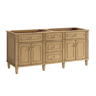 72 Inch Lorelai Freestanding Vanity in Light Natural Oak / White Zeus Top