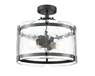 Bennetti 14.5" Wide 2-Light Semi Flush - Matte Black