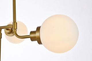Hanson 8 lights pendant in brass with frosted shade