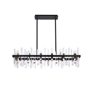 Serena 42 inch crystal rectangle chandelier in black