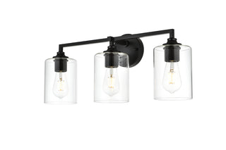 Mayson 3 light Black and Clear Bath Sconce