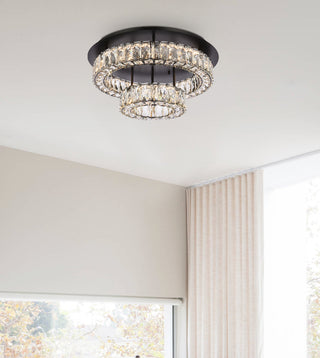 Monroe 22 inch LED double flush mount in black