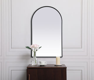 Metal Frame Arch Mirror 24x40 Inch in Black