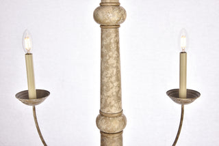 Merritt Collection Chandelier D39.8 H24 Lt:6 Weathered Dove Finish