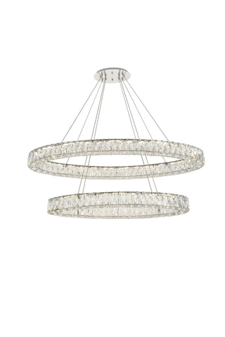Monroe Integrated LED light Chrome Chandelier Clear Royal Cut Crystal