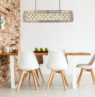 Madison 7 light polished Nickel Chandelier Golden Teak (Smoky) Royal Cut Crystal