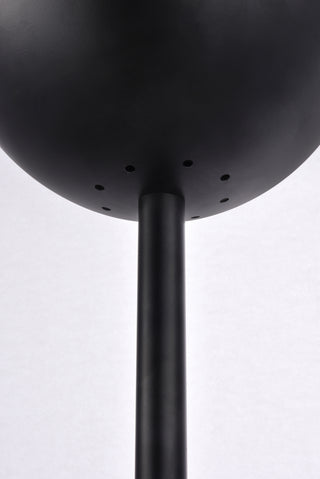 Eclipse 1 Light Black Floor Lamp With Frosted White Glass
