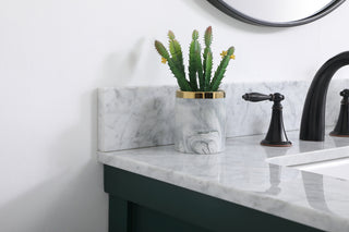 30 inch Single bathroom vanity in green with backsplash