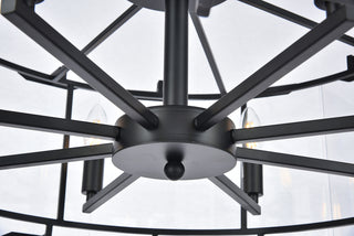 Monaco 8 light Flat Black (Matte) Chandelier Clear Glass Crystal
