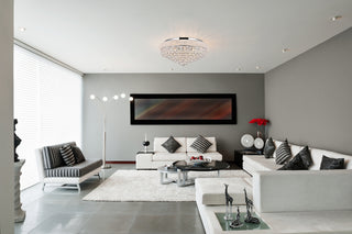Primo 15 light Chrome Flush Mount Clear Royal Cut Crystal