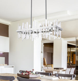 Serena 30 inch crystal rectangle chandelier in chrome