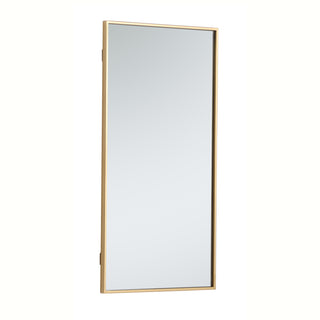 Metal frame rectangle mirror 18 inch in Brass